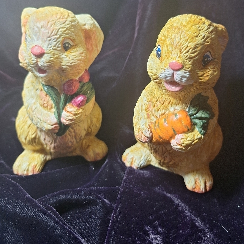 Tan Floppy Ear Bunny Figurines Handmade